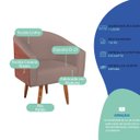 Ver imagem 4 de Poltrona Jade Decorativa Moderna Sala de Estar Quarto Escritório Conforto Corano Nozes e Linho Pés P