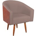 Ver imagem 5 de Poltrona Jade Decorativa Moderna Sala de Estar Quarto Escritório Conforto Corano Nozes e Linho Pés P