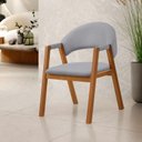 Ver imagem 7 de Conjunto Mesa de Jantar 1,60m Amadeirada com 4 Cadeiras em Linho Bege e Base de Madeira – Linha Evo