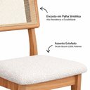 Ver imagem 6 de Mesa Jantar 2m Tampo Barril e 6 Cadeiras Tela Palha e Tecido Bouclé 100% MDF Casa Lar Cor:Cinamomo