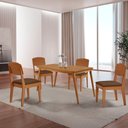 Ver imagem 1 de Mesa de Jantar Copper 120cm Tampo Canto Copo Mdf com 4 Cadeiras Copper Moderna Mobília
