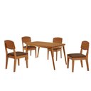 Ver imagem 2 de Mesa de Jantar Copper 120cm Tampo Canto Copo Mdf com 4 Cadeiras Copper Moderna Mobília