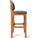 Ver imagem 7 de Kit 6 Banquetas Alta Bar Cozinha Sala Jantar Fixa Betta L02 Imbuia Linho Cinza Escuro - Lyam Decor