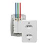Kit 2 Tomada 2 Dupla Monobloco de Embutir 4x2 2 Pino + Terra 250v 10a (201200) Cor:branco - 3