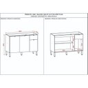 Ver imagem 4 de Balcão para Pia 120cm sem Tampo 100% MDF 3 Portas 1GAVETA Vert Plus Freijó/Soft