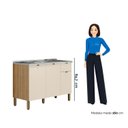 Ver imagem 3 de Balcão para Pia 120cm sem Tampo 100% MDF 3 Portas 1GAVETA Vert Plus Freijó/Soft
