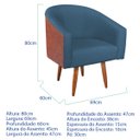 Ver imagem 3 de Poltrona Jade Decorativa Moderna Sala de Estar Quarto Escritório Conforto Corano Nozes e Linho Pés P