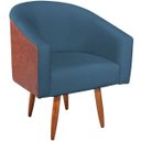 Ver imagem 5 de Poltrona Jade Decorativa Moderna Sala de Estar Quarto Escritório Conforto Corano Nozes e Linho Pés P