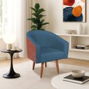 Ver imagem 1 de Poltrona Jade Decorativa Moderna Sala de Estar Quarto Escritório Conforto Corano Nozes e Linho Pés P