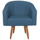 Ver imagem 2 de Poltrona Jade Decorativa Moderna Sala de Estar Quarto Escritório Conforto Corano Nozes e Linho Pés P