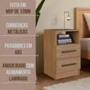 Ver imagem 4 de Kit 2 Mesas de Cabeceira 2 Gavetas Cor Canela Mdp Moderna