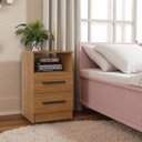 Ver imagem 2 de Kit 2 Mesas de Cabeceira 2 Gavetas Cor Canela Mdp Moderna