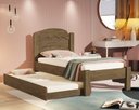 Ver imagem 1 de Cama de Solteiro com Auxiliar SuperSegura Reforçada Lais MDF: Castanho