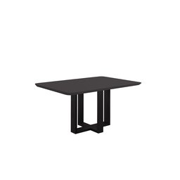 Mesa de Jantar Madeira Maciça Lisy com Tampo de Vidro Preto Stelar 120cm - 1