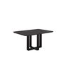 Mesa de Jantar Madeira Maciça Lisy com Tampo de Vidro Preto Stelar 120cm - 1