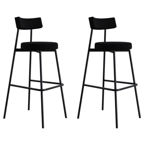 Banqueta Alta Stout Ae: 100 / Aa: 75cm C/02 Un. Bqst7510.2 Preto Preto