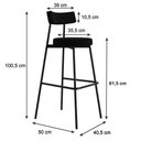 Ver imagem 5 de Banqueta Alta Stout Ae: 100 / Aa: 75cm C/02 Un. Bqst7510.2 Preto Preto