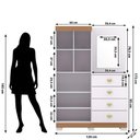 Ver imagem 4 de Guarda-Roupa com Cômoda Embutida e Espelho 2 Portas 4 Gavetas Cristal - Branco Camarim - Vila Rica