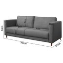 Ver imagem 4 de Sofá Fixo Living Lisboa 2 Lugares 140cm D28 Linho - Sofa Store:linho Cinza Claro
