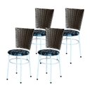 Ver imagem 1 de 4 Cadeiras para Mesa Branca Hawai Marrom Assento Floral:floral Preto