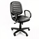 Ver imagem 1 de Cadeira DIRETOR Costurada Giratória – Braço Corsa – Corino Preto – MARTIFLEX – 30210