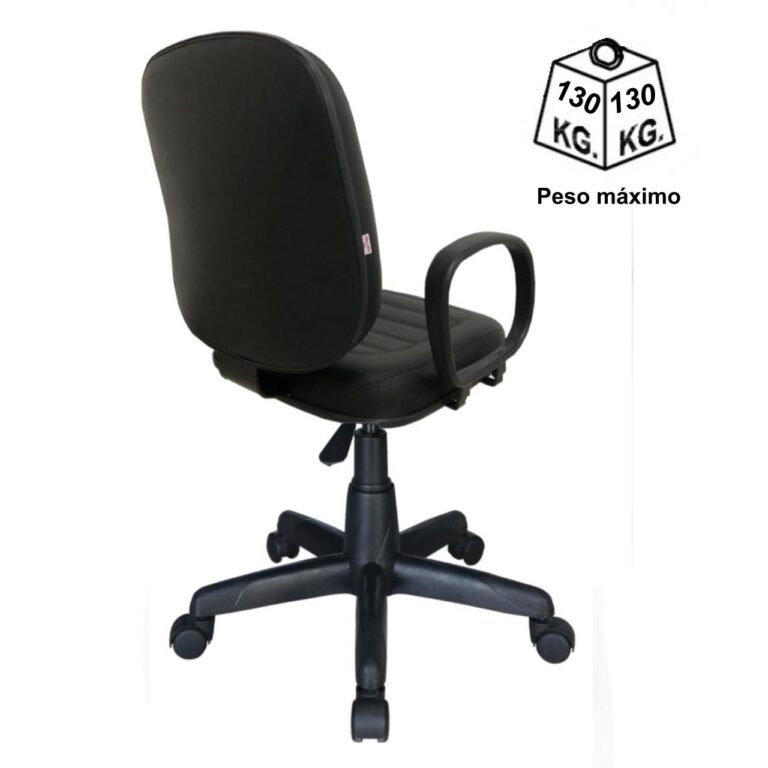 Cadeira DIRETOR Costurada Giratória – Braço Corsa – Corino Preto – MARTIFLEX – 30210 - 4