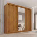 Ver imagem 1 de Guarda-Roupa Casal com Espelho 3 Portas 4 Gavetas 100% MDF Ipanema Marrom/Cinamomo