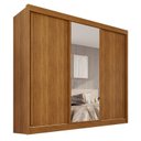 Ver imagem 2 de Guarda-Roupa Casal com Espelho 3 Portas 4 Gavetas 100% MDF Ipanema Marrom/Cinamomo