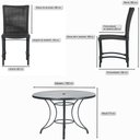 Ver imagem 2 de Mesa Ascoli 100 Cm com 4 Cadeiras Cannes de Alumínio, Pintura Preta e Trama Tela de Corda Náutica