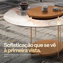 Ver imagem 7 de Mesa de Centro Redonda Tampo de Vidro Pés Metálicos Mia Cinamomo H01 - D’Rossi