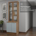 Ver imagem 5 de Kit Balcão + Cristaleira 70cm Rustic Cinza Lux Madesa 01 Rustic Cinza