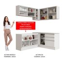 Ver mais imagens de Armário de Cozinha Completa de Canto 329cm Branco Glamy Madesa 02
