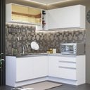 Ver imagem 1 de Armário de Cozinha Completa de Canto 329cm Branco Glamy Madesa 02