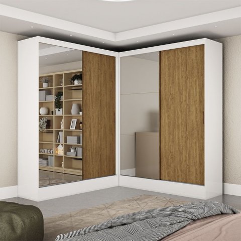 Closet Casal Duplo Belém 4 Portas Plus 4 Gavetas Carioca Móveis