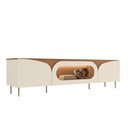 Ver imagem 2 de Rack para TV até 86 Polegadas Fiori 3 Portas com Vidro e LED Cinamomo/Off White - Artely Móveis