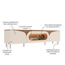 Ver imagem 5 de Rack para TV até 86 Polegadas Fiori 3 Portas com Vidro e LED Cinamomo/Off White - Artely Móveis