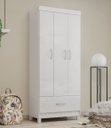 Ver imagem 1 de Guarda Roupa Prince 75cm 3 Portas 1 Gaveta - Branco Demóbile