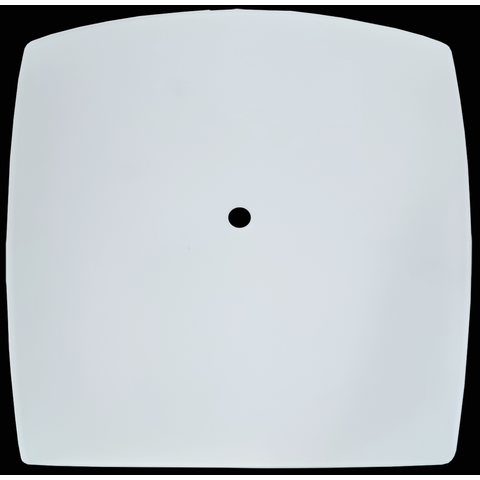 Vidro Curvo Quadrado Fosco 30cm P/ Plafons C/ Furo de 10mm