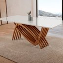 Ver imagem 2 de Mesa para Sala de Jantar Vênus 220cm Madeira com Vidro Moderna Mobília