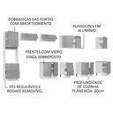 Ver imagem 5 de Armário de Cozinha Completa 400cm Branco/Cinza Lux da Thauane Madesa
