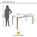 Ver imagem 4 de Conjunto Sala de Jantar 6 Lugares Retangular Tampo de Vidro 160x85cm Mesa Smart com Cadeiras Lodelô Branco/Serragem/Cromado