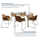 Ver imagem 6 de Conjunto Sala de Jantar 6 Lugares Retangular Tampo de Vidro 160x85cm Mesa Smart com Cadeiras Lodelô Branco/Serragem/Cromado