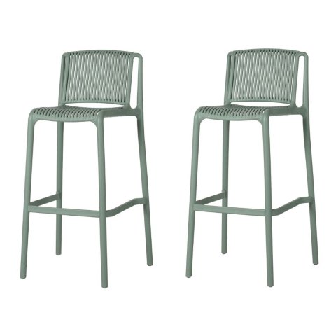 Kit 2 Banquetas Empilhável Floripa Fratini 100 Cm (altura) em Polipropileno Cor Verde Aloe