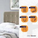Ver imagem 3 de Cabeceira Cama Box Casal 140cm Suede Velut Bege - King House