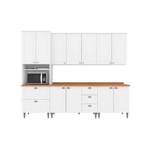 Cozinha Modulada Henn Americana Henn 7 Peças C/ Pés C5p60 Branco