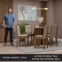 Ver imagem 5 de Conjunto Sala de Jantar Mesa Tampo de Madeira 6 Cadeiras Rustic/bege Wendy Madesa