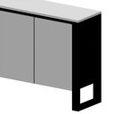 Ver imagem 4 de Aparador Balcão Armário Escritório 3 Portas 136cm X 36cm 100% Mdf F5 Cor:cinza Sagrado com Preto