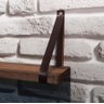 Prateleira Rustica de Madeira Maciça tratada 60x15cmcom alça Marrom para sala cozinha banheiro - 6