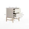 Mesa de Cabeceira Square 2 Gavetas 60 Cm X 43 Cm X 40 Cm Nude - 4