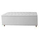 Ver imagem 6 de Kit Cabeceira e Calçadeira com Baú 160 Cm Queen Casal Diana Suede Branco - Fina Mobília